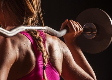 A woman lifting weights