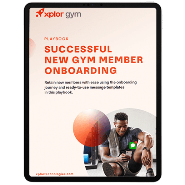 Successful new gym member onboarding eBook cover on an iPad