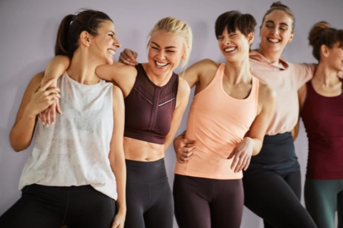 Four ladies at a fitness camp