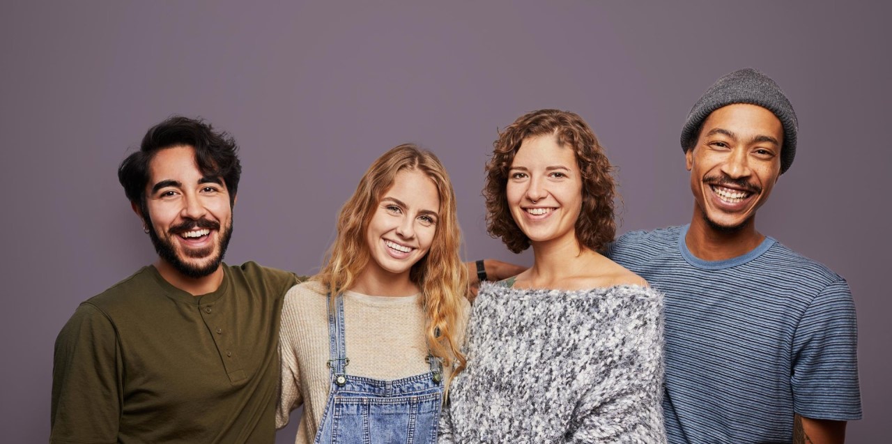 A group of smiling people